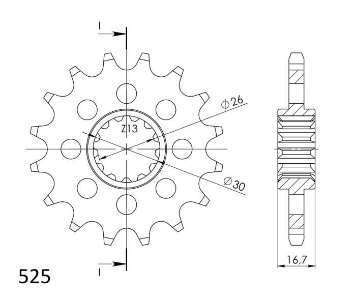 Pinion fata SUPERSPROX 14T, 525 [2]