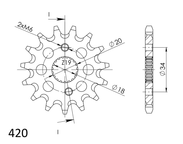 Pinion fata SUPERSPROX 15T, 420 [2]