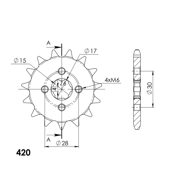 Pinion fata SUPERSPROX 15T, 420 [2]