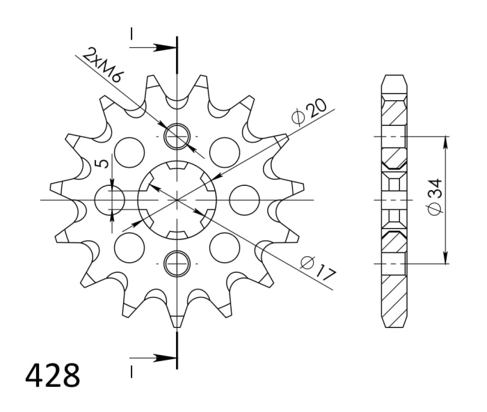 Pinion fata SUPERSPROX 15T, 428 [2]