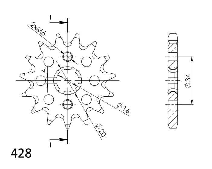 Pinion fata SUPERSPROX 15T, 428 [2]