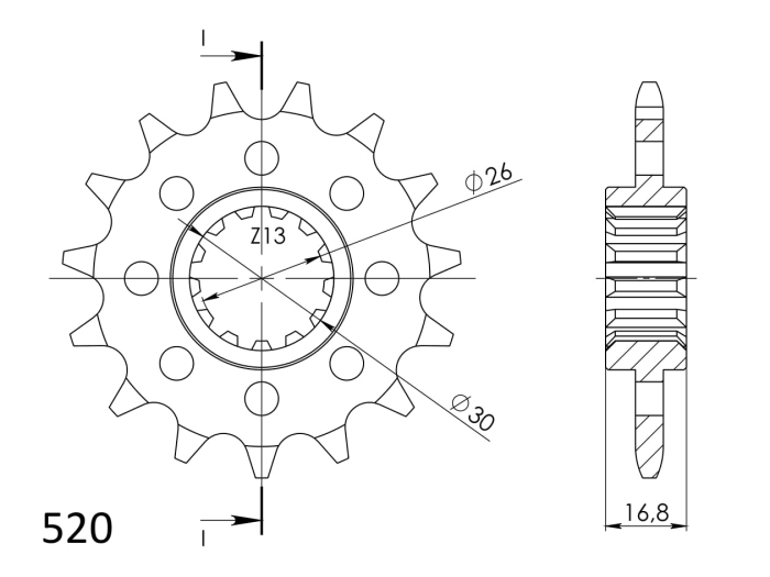 Pinion fata SUPERSPROX 15T, 520 [2]