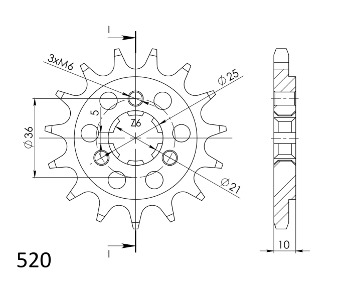Pinion fata SUPERSPROX 15T, 520 [2]