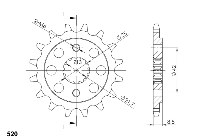 Pinion fata SUPERSPROX 15T, 520 [2]