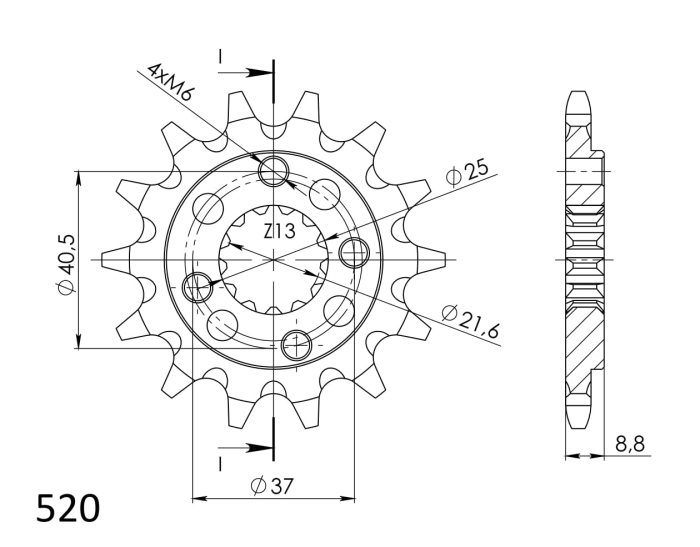Pinion fata SUPERSPROX 15T, 520 [2]