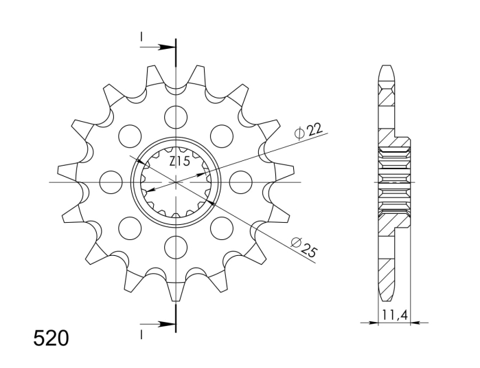 Pinion fata SUPERSPROX 15T, 520 [2]