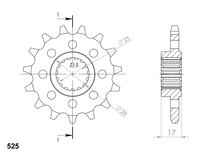 Pinion fata SUPERSPROX 15T, 525 [2]