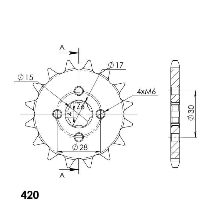Pinion fata SUPERSPROX 16T, 420 [2]