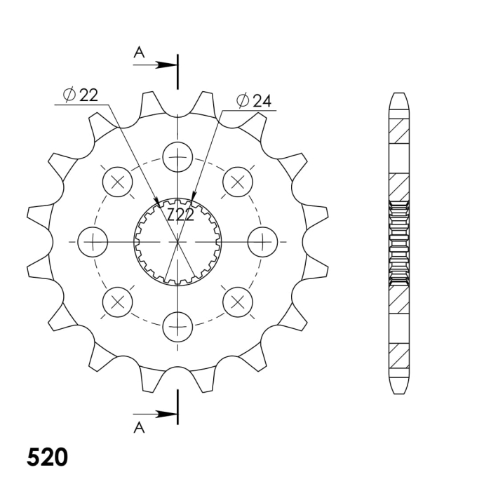 Pinion fata SUPERSPROX 16T, 520 [2]
