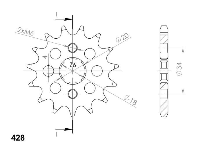 Pinion fata SUPERSPROX 17T, 428 [2]