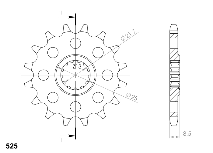 Pinion fata SUPERSPROX 17T, 525 [2]