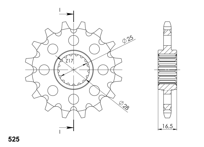 Pinion fata SUPERSPROX 17T, 525 [2]