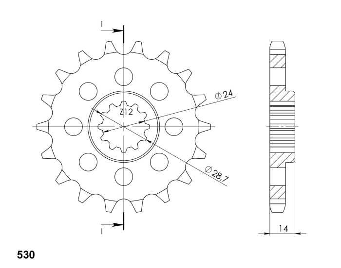 Pinion fata SUPERSPROX 17T, 530 [2]