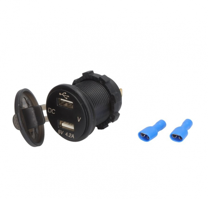 Priza USB cu voltmetru moto atv [2]