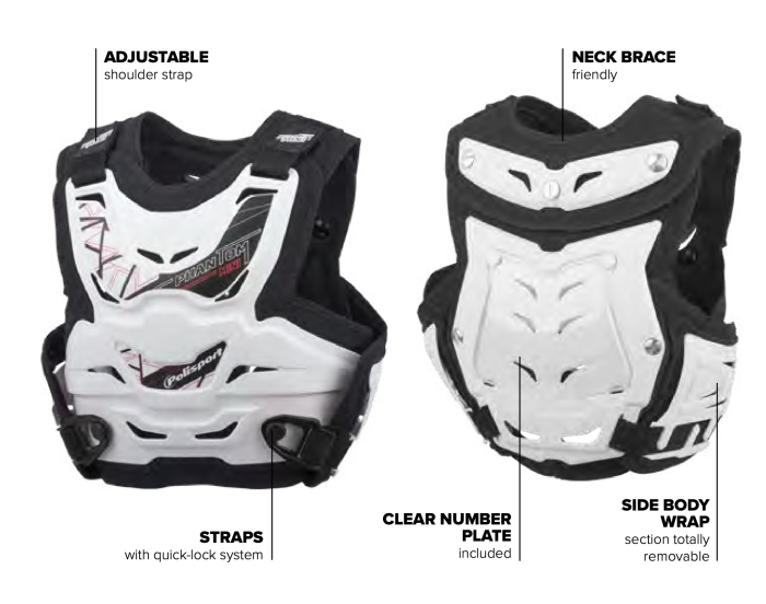 Protectie de piept POLISPORT PHANTOM MINI 8003800002 Alb [9]