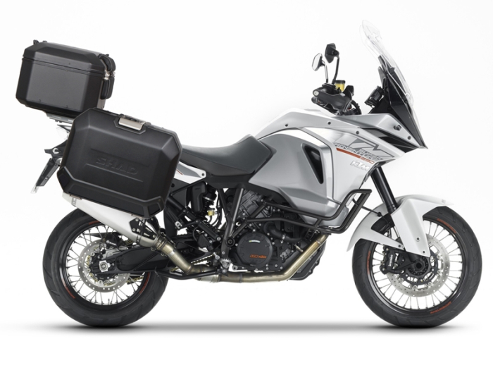 Set complet cutii aluminiu laterale, 36L / 47L SHAD TERRA NEGRU, include kit montare SHAD KTM Adventure 1090, 1190, Super Adventure 1290 (R, S) [16]