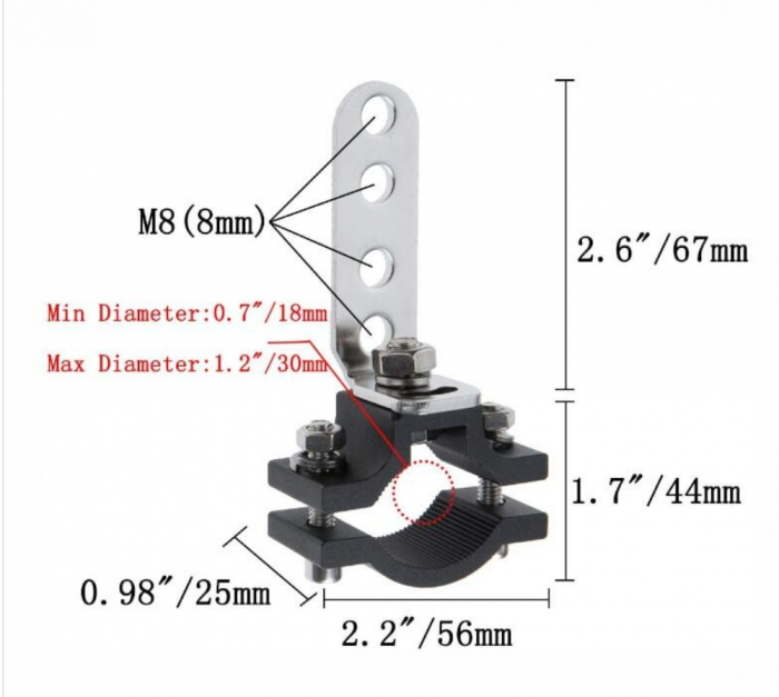 Set suporți proiectoare metalici moto ATV auto [7]