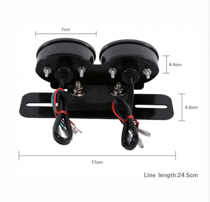Stop dublu led cu iluminare numar moto atv [8]