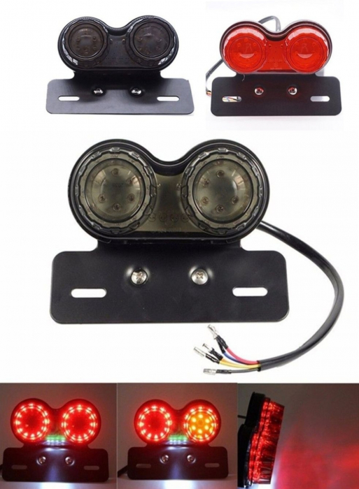 Stop dublu led poziție frana  semnale cu suport moto atv scuter motocicleta [2]
