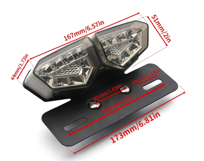 Stop dublu led poziție frana  semnale cu suport moto atv scuter motocicleta [2]
