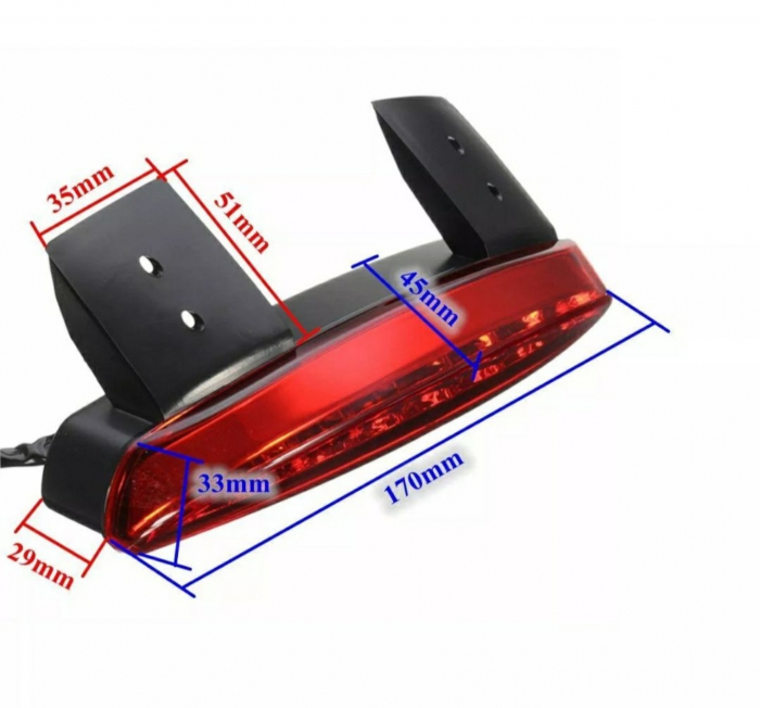 Stop led curbat moto 12v universal frana chopper custom bobber atv [5]