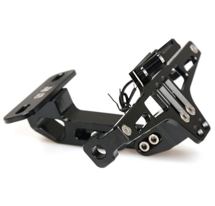 Suport numar moto reglabil aluminiu iluminat led scuter atv [2]
