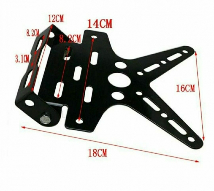 Suport numar reglabil rabatabil metalic moto ATV scuter universal [4]