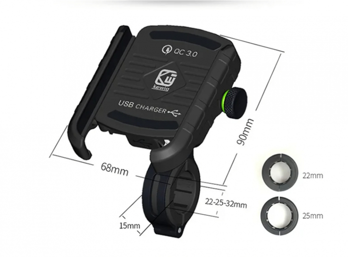 Suport telefon moto cu încărcare usb fast charging [3]