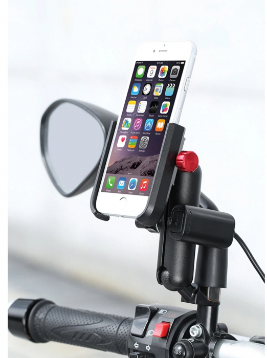 Suport telefon Motowolf moto cu încărcare usb motocicleta atv [7]