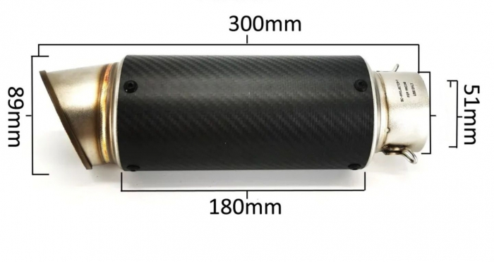 Toba Evacuare carbon 30cm moto finala eșapament [2]
