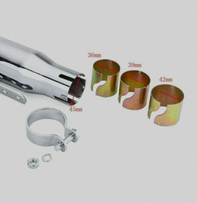 Toba evacuare moto cotit inox crom chopper custom bobber tobe sport [4]