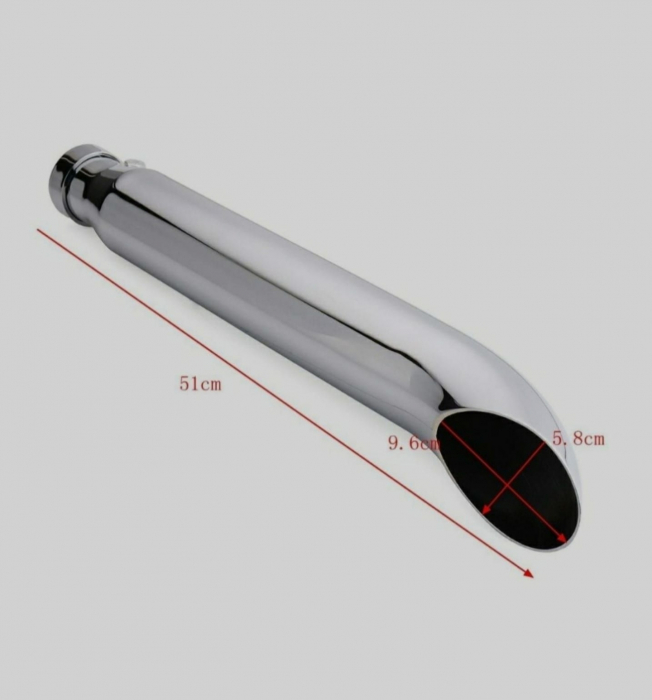 Toba evacuare moto cotit inox crom chopper custom bobber tobe sport [6]