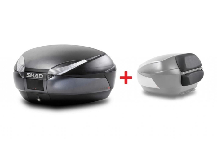 Top case Shad SH48 Titanium / Gray  cu spătar cutie valiza moto [9]