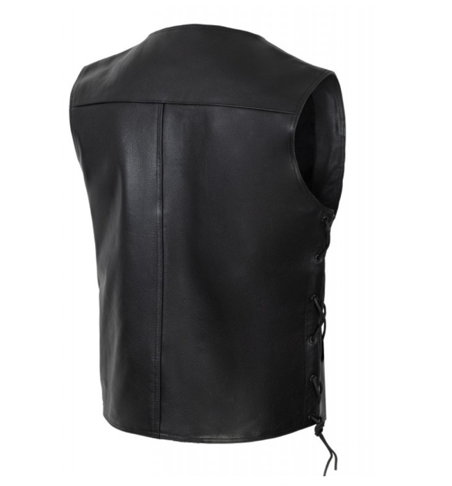 Vesta moto SM Racewear Concho – stil clasic din piele naturala, cu snururi laterale și detalii metalice rezistente [3]