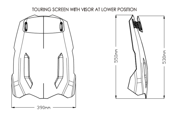 Windscreen PUIG TOURING WITH VISOR smoke [2]