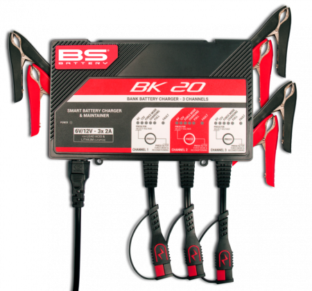 Incarcatoare baterie - 3 channels bank BS-BATTERY (suitable also for Lithium) 12V 2A