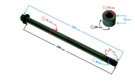 Ax spate moto cross diametru 15mm [1]