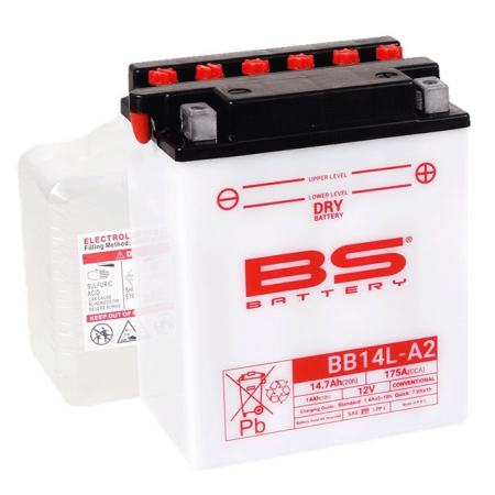 Baterii - Baterie conventionala BS-BATTERY BB14L-A2 (YB14L-A2) include electrolit