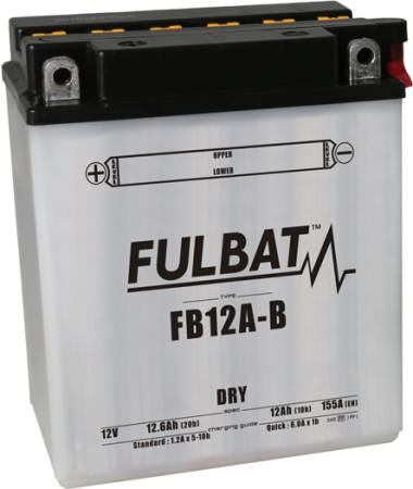 Baterii - Baterie conventionala FULBAT FB12A-B (YB12A-B) include electrolit