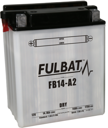 Baterii - Baterie conventionala FULBAT FB14-A2 (YB14-A2) include electrolit