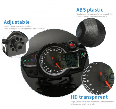 Bord moto universal ceas turometru vitezometru led [2]