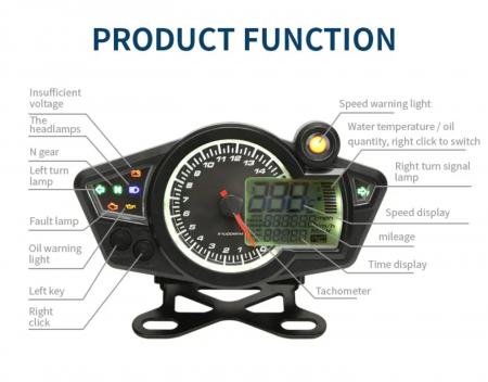 Bord moto universal ceas turometru vitezometru led [5]