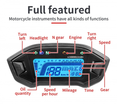 Bord moto vitezometru ceas turometru [1]