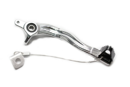 Sistem complet franare - Brake pedal MOTION STUFF silver body, black steel fixed tip Steel Fixed Tip