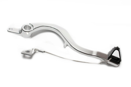 Sistem complet franare - Brake pedal MOTION STUFF silver body, black steel fixed tip Steel Fixed Tip
