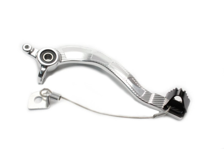 Sistem complet franare - Brake pedal MOTION STUFF silver body, black steel fixed tip Steel Fixed Tip