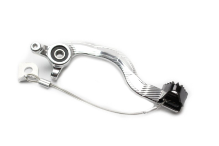 Sistem complet franare - Brake pedal MOTION STUFF silver body, black steel fixed tip Steel Fixed Tip