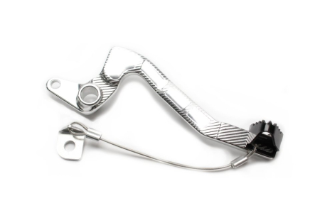 Sistem complet franare - Brake pedal MOTION STUFF silver body, black steel fixed tip Steel Fixed Tip