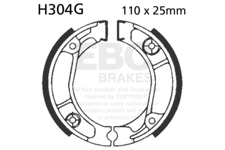 Saboti frana - Brake shoe set EBC canelati inclusiv arcurile