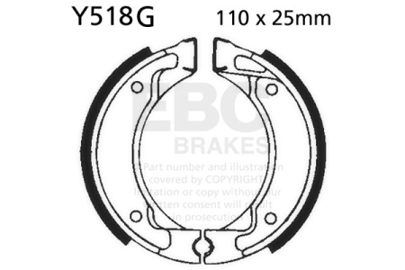 Saboti frana - Brake shoe set EBC canelati inclusiv arcurile
